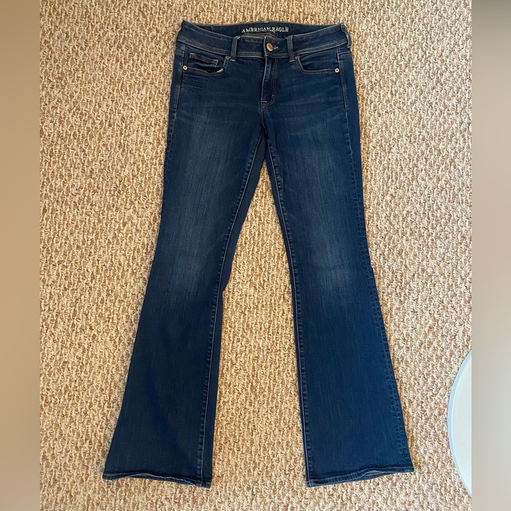 American Eagle Outfitters Super Stretch Kick Boot Jeans 8L long denim AEO